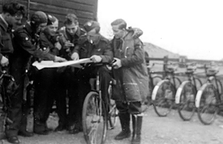 Don (on the bike) with John Townsend (helmet on)